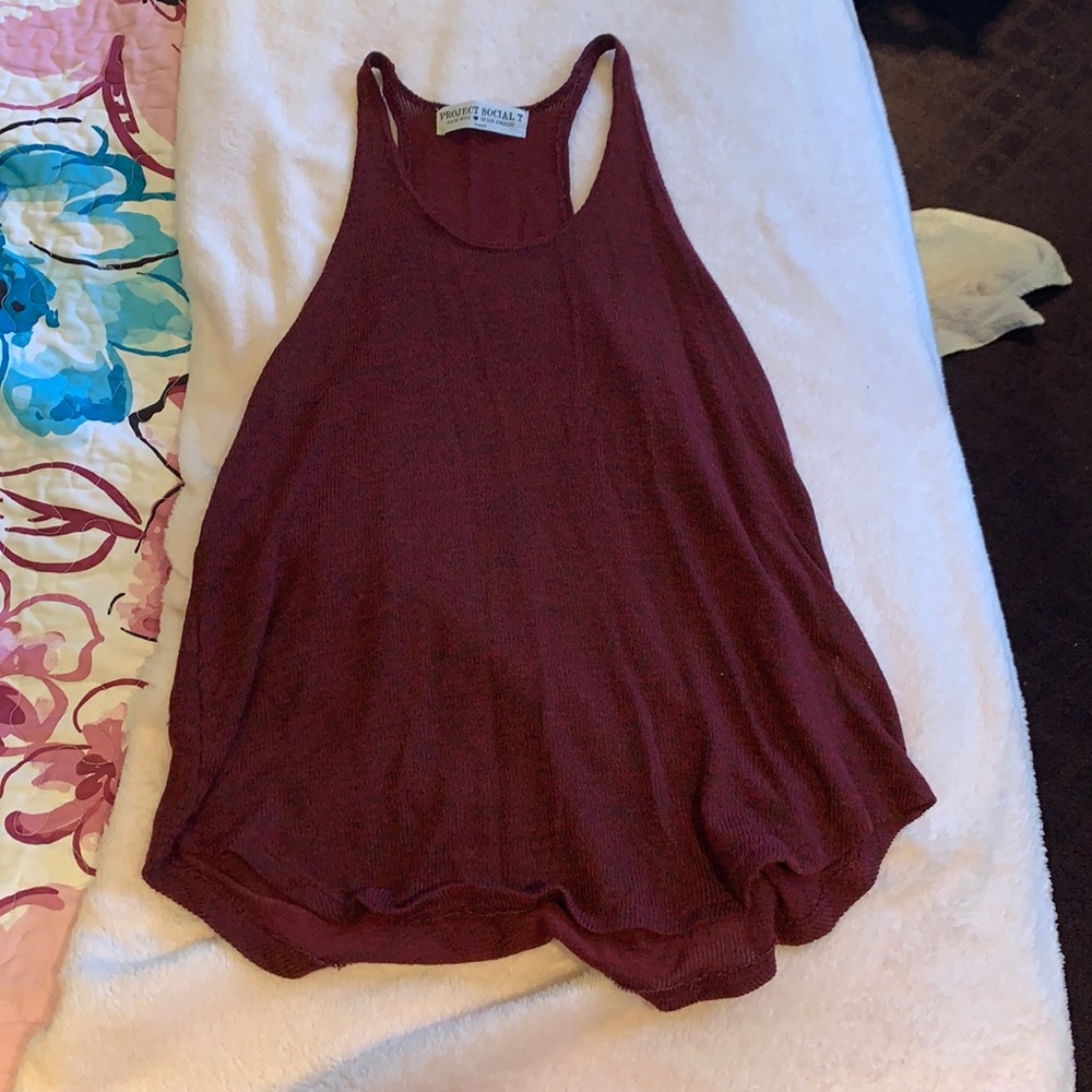 Maroon long tank top